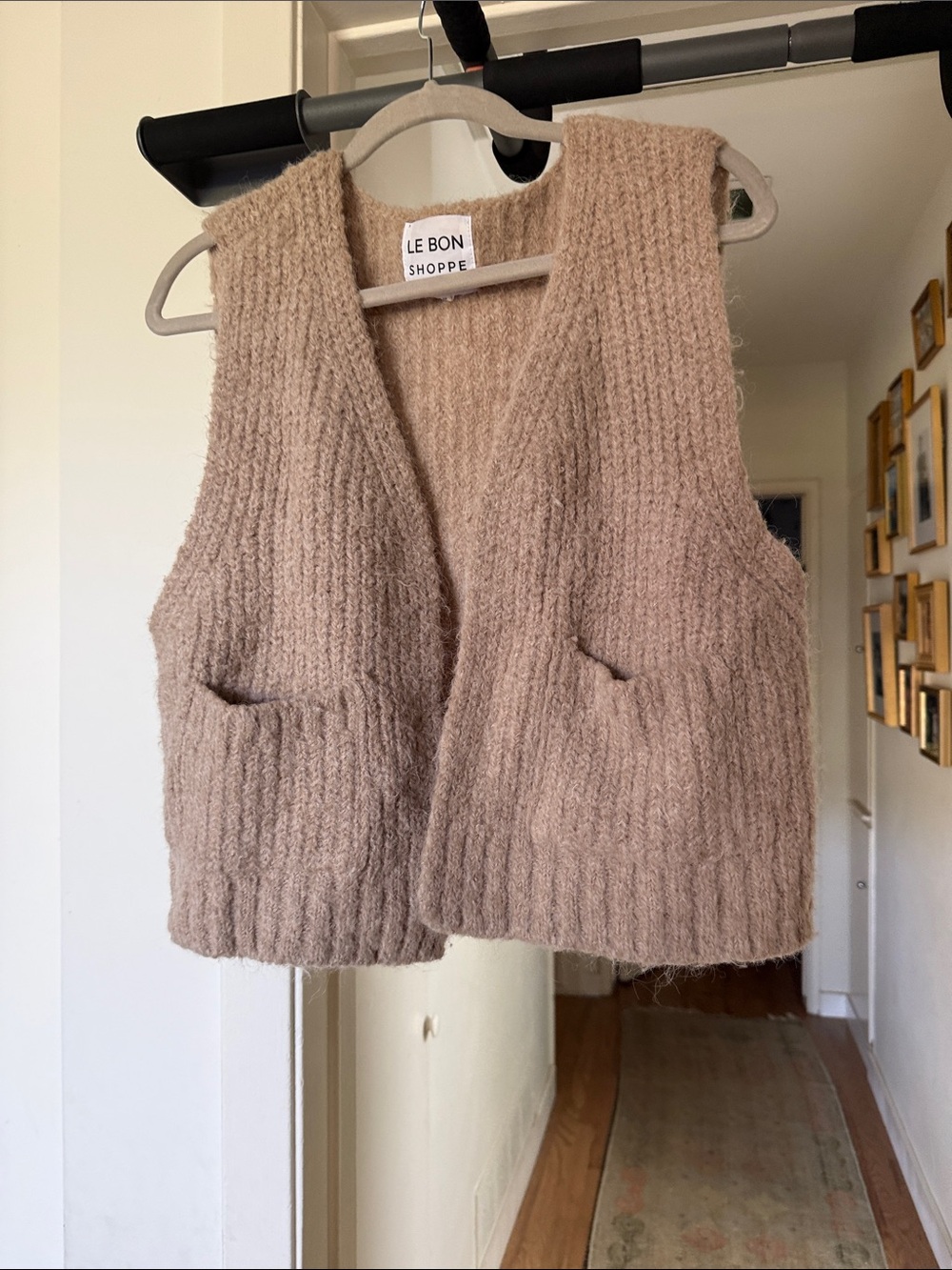 Le Bon Shoppe Beige Knit Vest Sweater